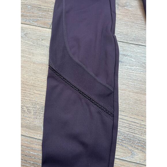 Tangerine Womens Leggings Size Small Plum Activewear Rib Trim Leggings - Picture 6 of 10